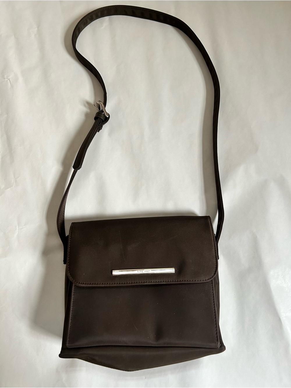 Nine West Brown Interior Crossbody with Zip Pocket